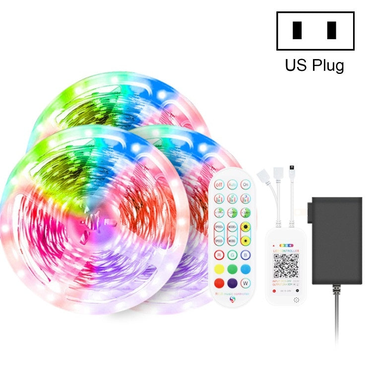 Bluetooth Suit Smart Music Sound Control Light Strip Non-waterproof 5050 RGB Colorful Atmosphere LED Light Strip With 24-Keys Remote Control, 20M 360 LEDs, 30M 540 LEDs
