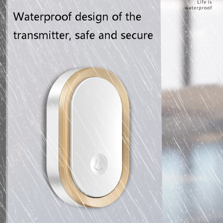 CACAZI A99 Home Smart Remote Control Doorbell Elderly Pager, Style:UK Plug(Golden)