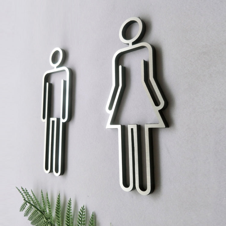 2 PCS Acrylic Toilet Symbol Adhesive Backed Bathroom Toilet Door Sign for Hotel, Toilet Sign(Gold), Toilet Sign(Black), Toilet Sign(Silver)
