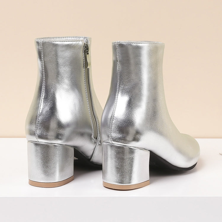 Autumn  Winter Glitter Square Heel Pointed Low-Top Women Boots, 32, 33, 34, 35, 36, 37, 38, 39