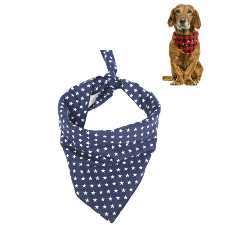 Pet Triangle Towel Christmas Snowflake Dog Saliva Towel, S, L
