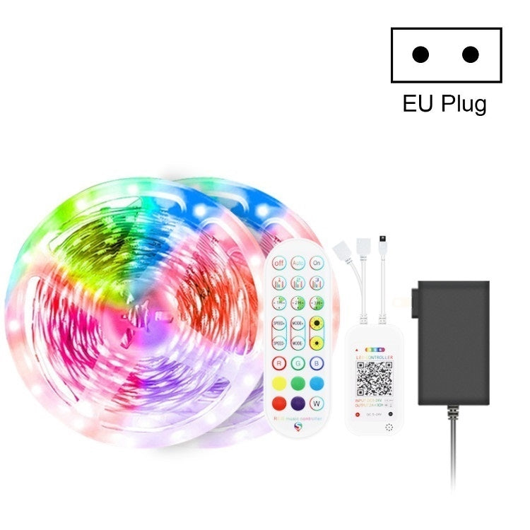 Bluetooth Suit Smart Music Sound Control Light Strip Waterproof 5050 RGB Colorful Atmosphere LED Light Strip With 24-Keys Remote Control, 5M 150 LEDs, 5M 300 LEDs, 10M 300 LEDs, 10M 600 LEDs, 15M 450 LEDs, 20M 360 LEDs