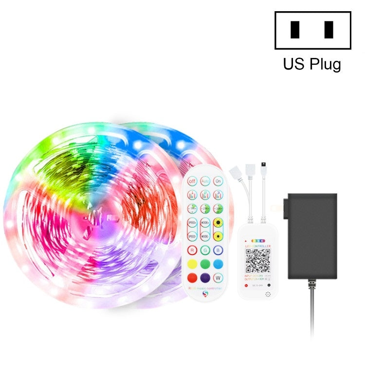 Bluetooth Suit Smart Music Sound Control Light Strip Waterproof 5050 RGB Colorful Atmosphere LED Light Strip With 24-Keys Remote Control, 5M 150 LEDs, 5M 300 LEDs, 10M 300 LEDs, 10M 600 LEDs, 15M 450 LEDs, 20M 360 LEDs