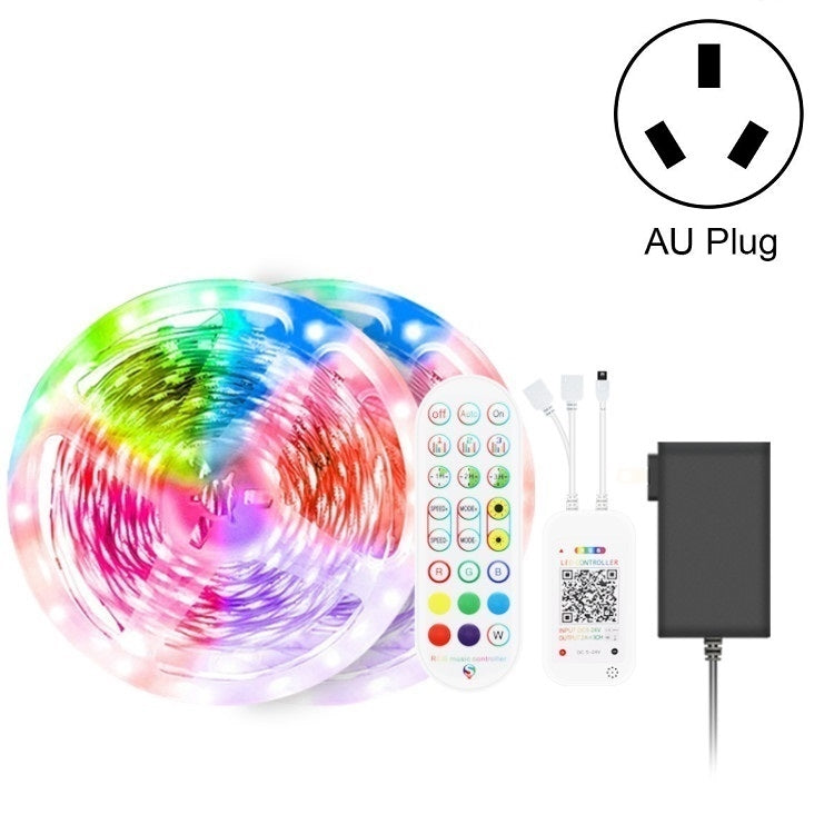 Bluetooth Suit Smart Music Sound Control Light Strip Waterproof 5050 RGB Colorful Atmosphere LED Light Strip With 24-Keys Remote Control, 5M 150 LEDs, 5M 300 LEDs, 10M 300 LEDs, 10M 600 LEDs, 15M 450 LEDs, 20M 360 LEDs