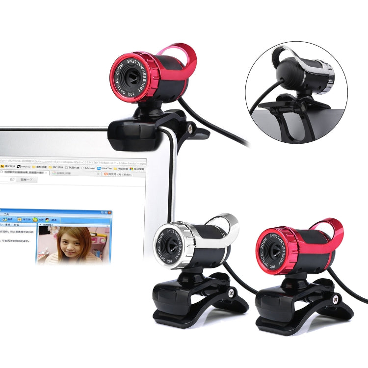 HXSJ A859 480P Computer Network Course Camera Video USB Camera Built-in Sound-absorbing Microphone(No Camera Function Silver)