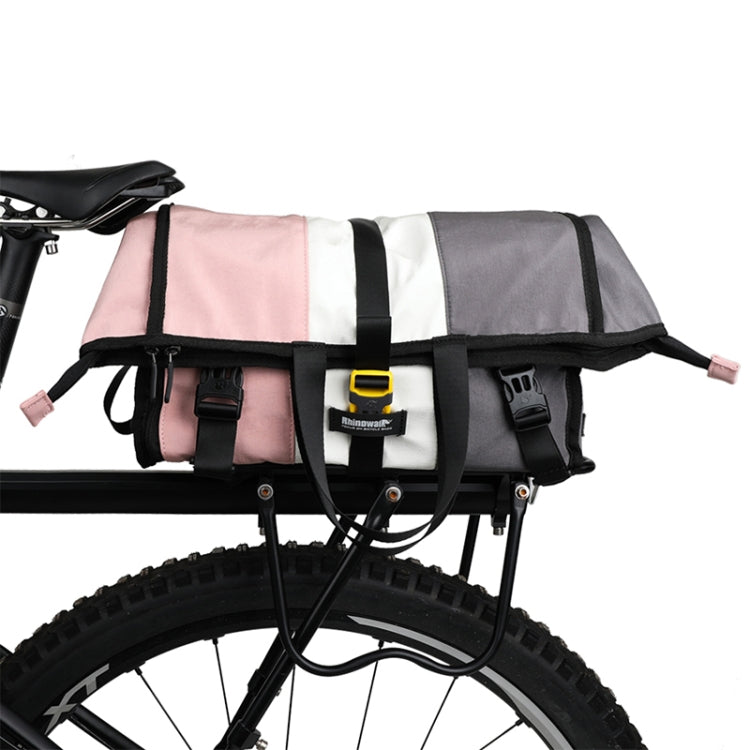 Rhinowalk Riding Messenger Bag Shoulder Diagonal Bag Bicycle Rear Shelf Pannier Bag(X2002 Pink White Gray)