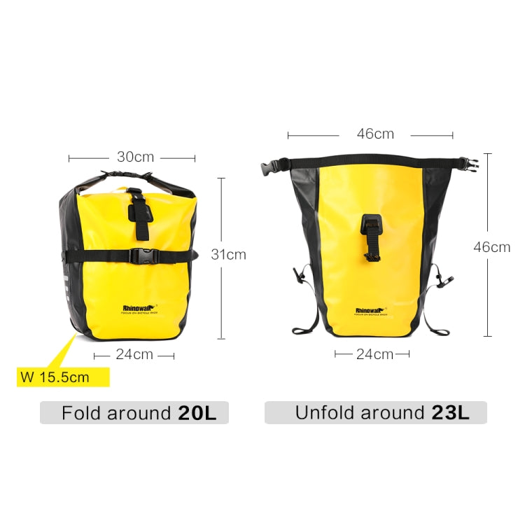 Rhinowalk Bicycle Fully Waterproof Shelf Backpack Medium and Long-distance Cycling Equipment Bag(Black)