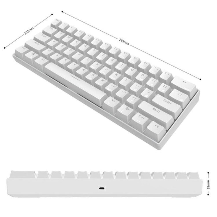 RK61 61 Keys Bluetooth / 2.4G Wireless / USB Wired Three Modes Tablet Mobile Gaming Mechanical Keyboard, Cable Length: 1.5m, Style:Green Shaft(White)