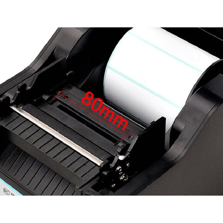 Xprinter XP-370B Barcode Printer Self-adhesive QR Code Printer Label Clothing Tag Thermal Ticket Machine, UK Plug, US Plug, EU Plug