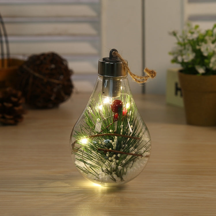 2 PCS LED Transparent Christmas Plastic Bulb Ball Christmas Tree Decoration Pendant, Style 1, Style 2, Style 3, Style 4, Style 5