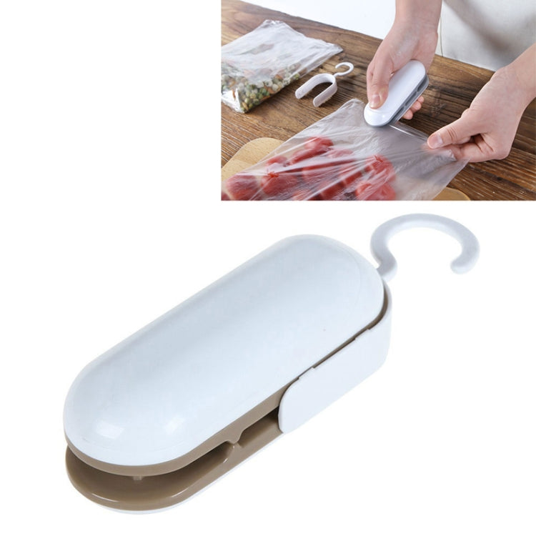 Household Mini Heat Sealing Machine Package Sealer Clamps(Brown)