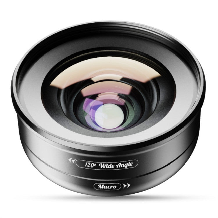 APEXEL APL-HD52IN1WM 2 in 1 Distortion-free HD 120-degree Wide-angle + 10X Macro Universal SLR External Mobile Phone Lens Set(Telephoto Clip)