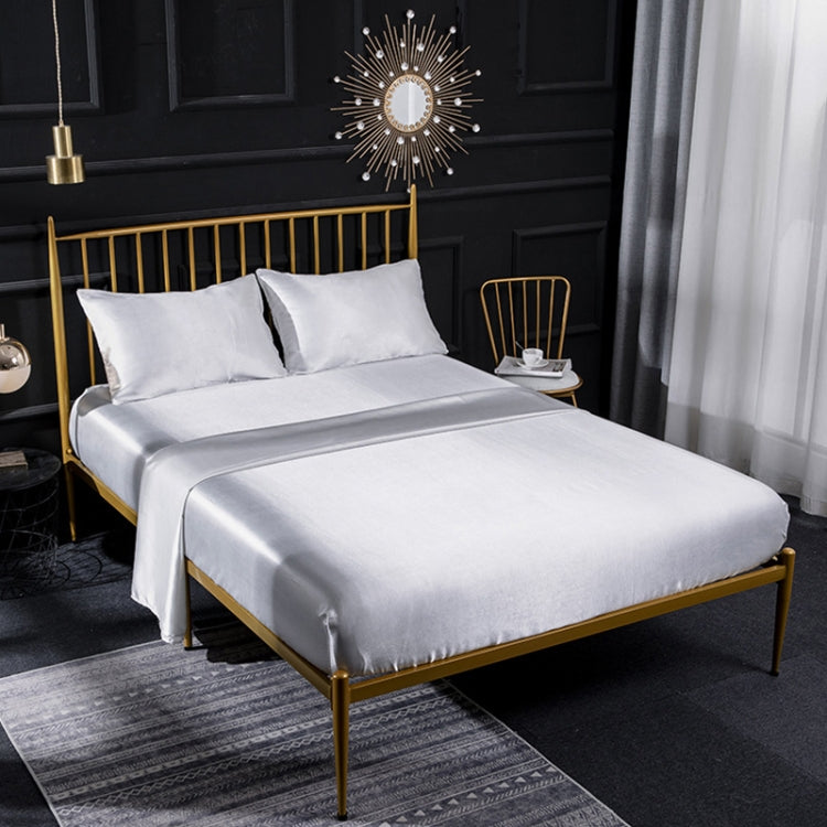 Home Ice Silk Simulation Silk Four-Piece Pillowcase Flat Sheet Fitted Sheet Set, US-King:198x203x35cm, UK-SK:180x200x35cm, US-King: 198x203x35cm