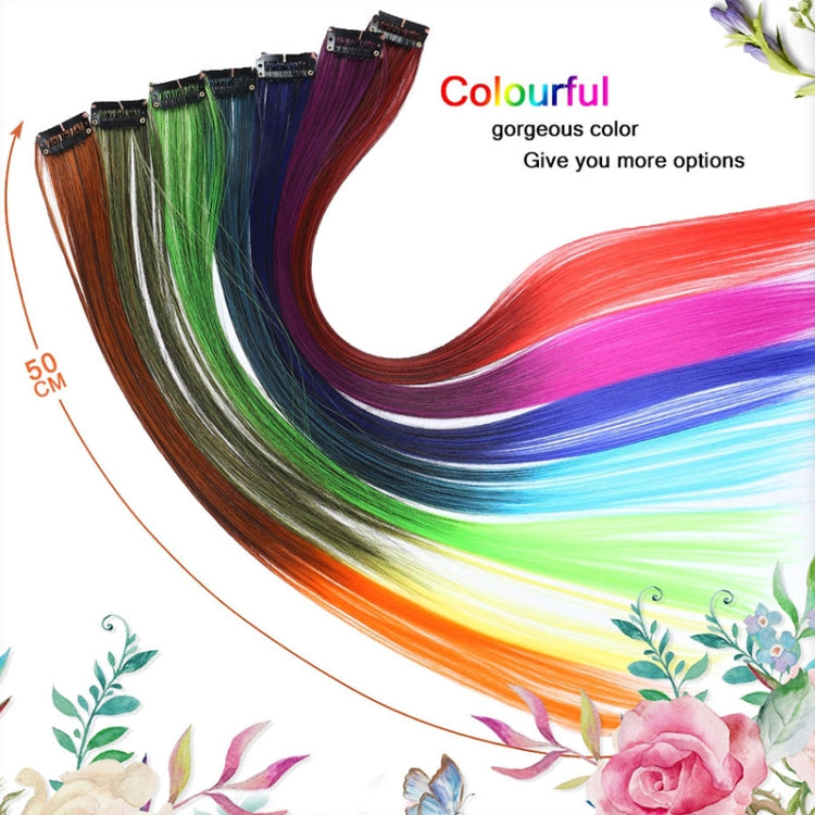 10 PCS Chemical Fiber Wig One-Step Gradient Color Single Card Wig, Stretched Length:24inches(21#)