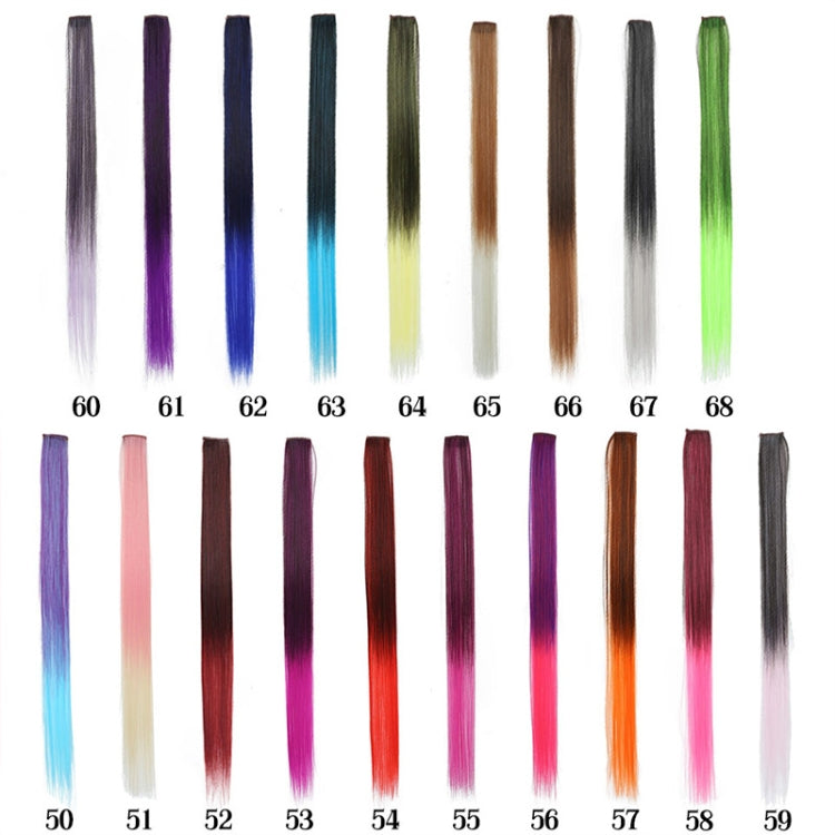 10 PCS Chemical Fiber Wig One-Step Gradient Color Single Card Wig, Stretched Length:24inches(21#)