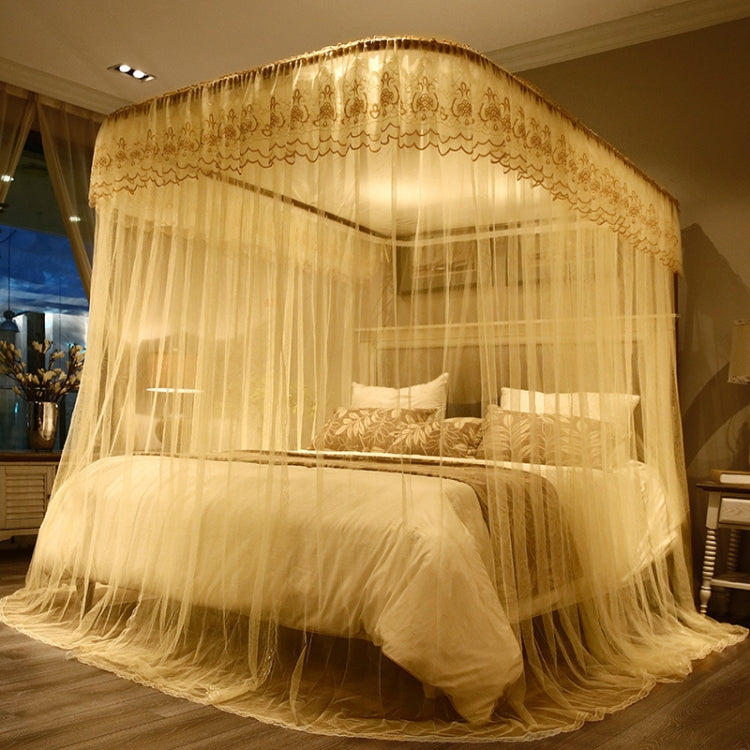 U-shaped Guide Rail Retractable Three-door Mosquito Net, 120x200 cm, 150x200 cm, 180x200 cm, 180x220 cm