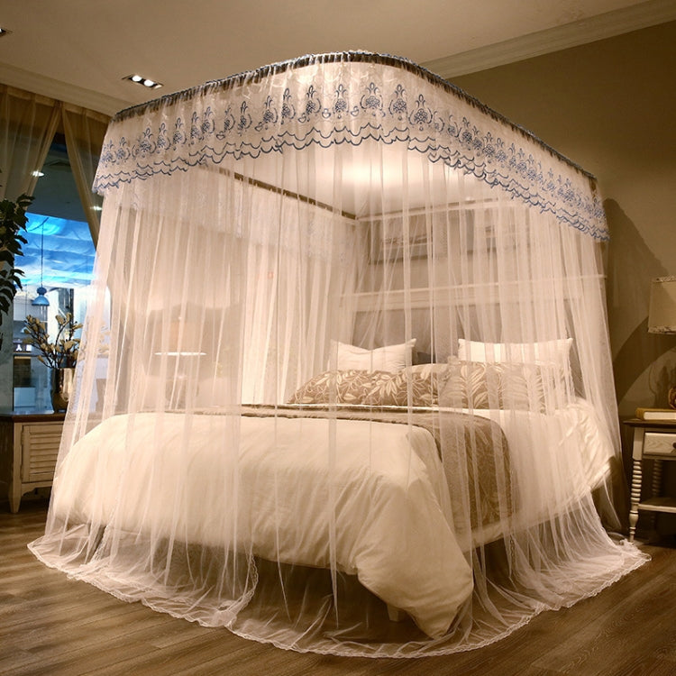 U-shaped Guide Rail Retractable Three-door Mosquito Net, 120x200 cm, 150x200 cm, 180x200 cm, 180x220 cm