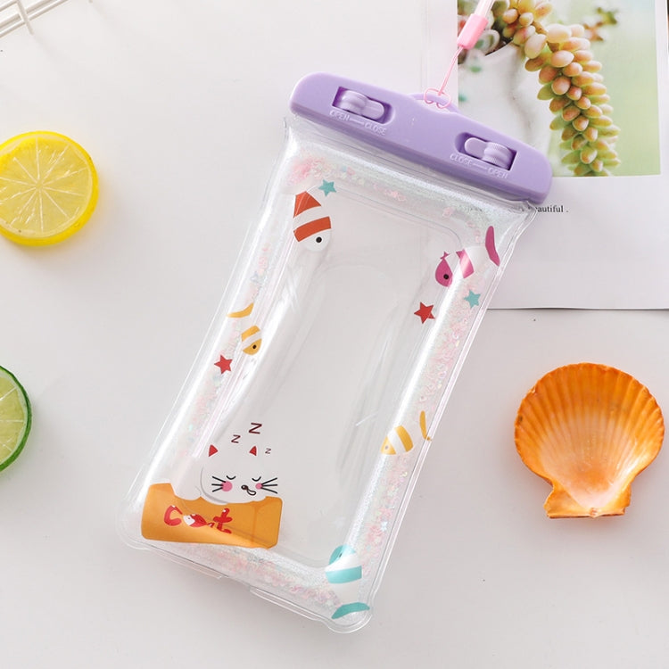 Cartoon Transparent Swimming Inflatable Air Bag Floating Mobile Phone Waterproof Bag, Random Color Delivery, Purple Kitten, There is a Mine at Home, Green Cactus 1, Green Cactus 2, Green Cactus 3, Alpaca 1, Alpaca 2