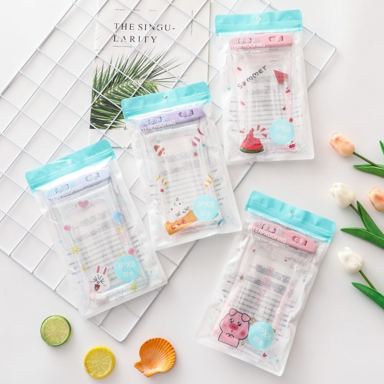 Cartoon Transparent Swimming Inflatable Air Bag Floating Mobile Phone Waterproof Bag, Random Color Delivery, Purple Kitten, There is a Mine at Home, Green Cactus 1, Green Cactus 2, Green Cactus 3, Alpaca 1, Alpaca 2
