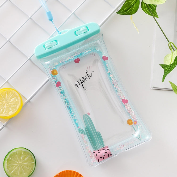 Cartoon Transparent Swimming Inflatable Air Bag Floating Mobile Phone Waterproof Bag, Random Color Delivery, Purple Kitten, There is a Mine at Home, Green Cactus 1, Green Cactus 2, Green Cactus 3, Alpaca 1, Alpaca 2