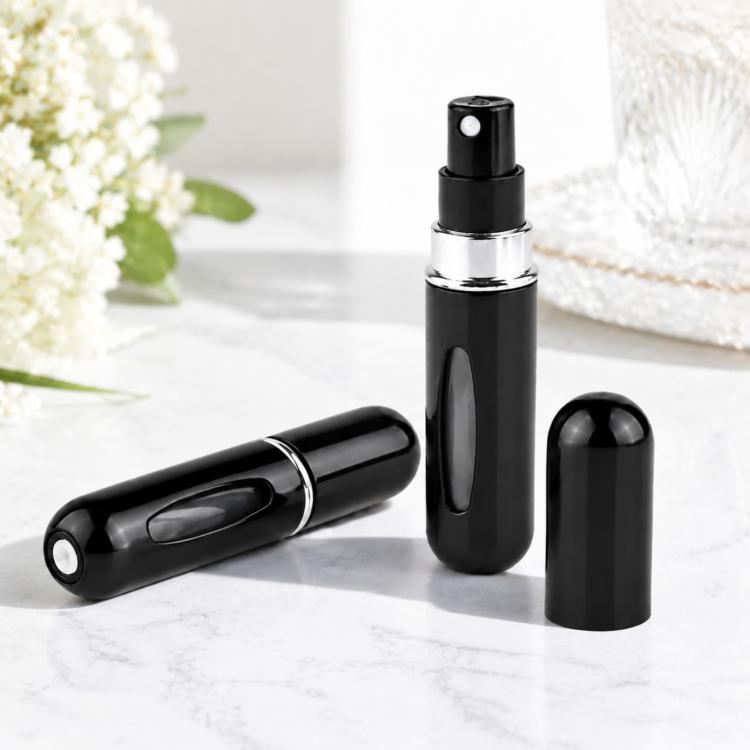 Portable Mini Aluminum Refillable Perfume Bottle Spray Empty Cosmetic Containers Atomizer, Capacity:5ml, Metal