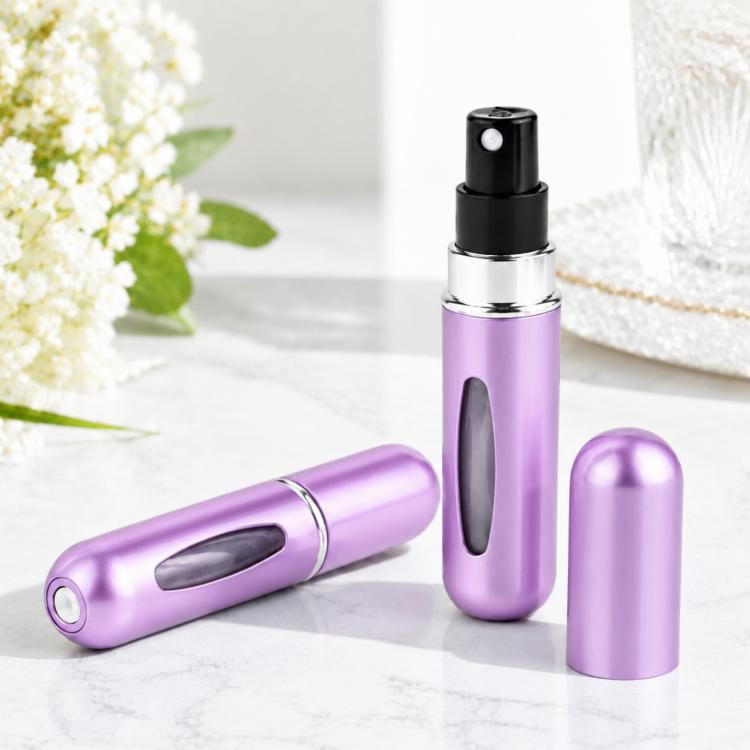 Portable Mini Aluminum Refillable Perfume Bottle Spray Empty Cosmetic Containers Atomizer, Capacity:5ml, Metal