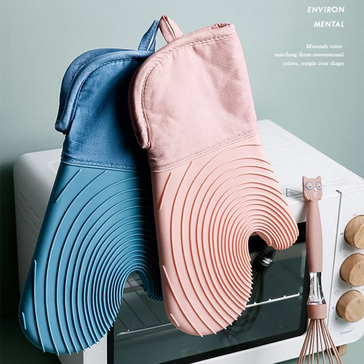 Thickened Silicone Gloves Household Microwave Oven Anti-Scald Insulation Glove, Pink, Light blue, Lake Blue