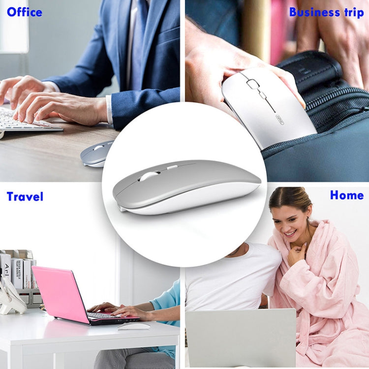 Inphic PM1 Office Mute Wireless Laptop Mouse, Style:Battery Display(Space Silver)