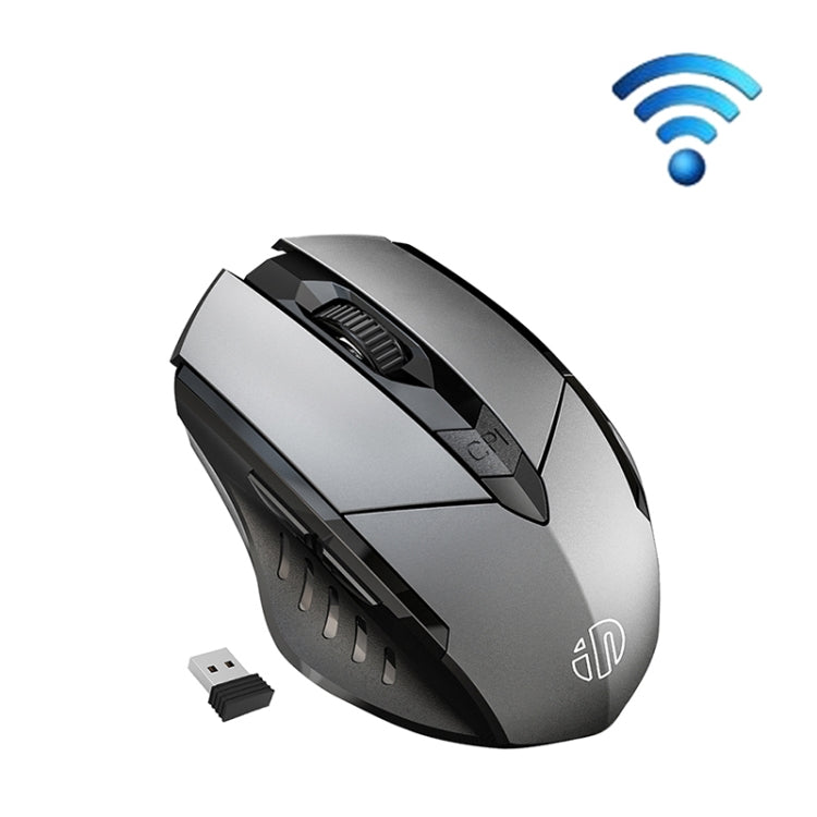 Inphic A1 6 Keys 1000/1200/1600 DPI Home Gaming Wireless Mechanical Mouse, Colour: Gray Wireless+Bluetooth 4.0+Bluetooth 5.0, Black Wireless Charging Silent Version, Gray Wireless Charging Silent Version, Gray Wireless+Bluetooth 4.0+Bluetooth 5.0      ...