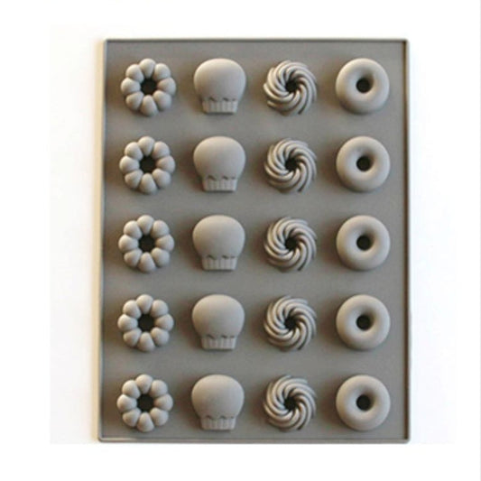 Silicone Cake Mold 25 Grid Fudge Hard Candy Silicone Biscuit Mold, Fruit, Donuts