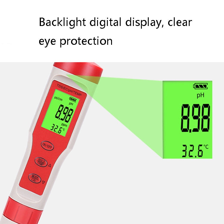 4-in-1 Portable PH/TDS/EC/TEMP Test Pen Multi-Function Water Quality Tester, 4-in-1 Test Pen