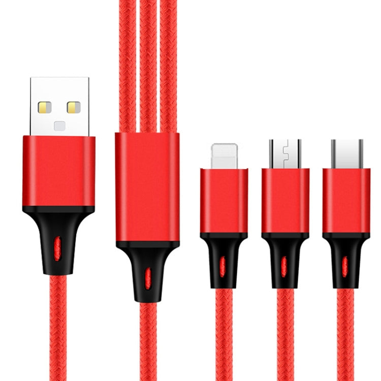 2 PCS ZZ034 USB To 8 Pin + USB-C / Type-C + Micro USB 3 In 1 Fast Charging Cable, Style:, 5A Super Fast-Black, 5A Super Fast-Red, Silicone-Green, Silicone-Red, Silicone-Yellow, Silicone-Purple, Mini-Silver, Mini-Red, Mini-Blue, Mini-Black, Retractable-...