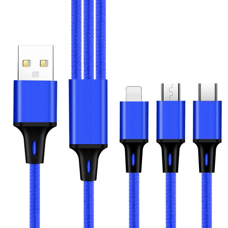 2 PCS ZZ034 USB To 8 Pin + USB-C / Type-C + Micro USB 3 In 1 Fast Charging Cable, Style:, 5A Super Fast-Black, 5A Super Fast-Red, Silicone-Green, Silicone-Red, Silicone-Yellow, Silicone-Purple, Mini-Silver, Mini-Red, Mini-Blue, Mini-Black, Retractable-...