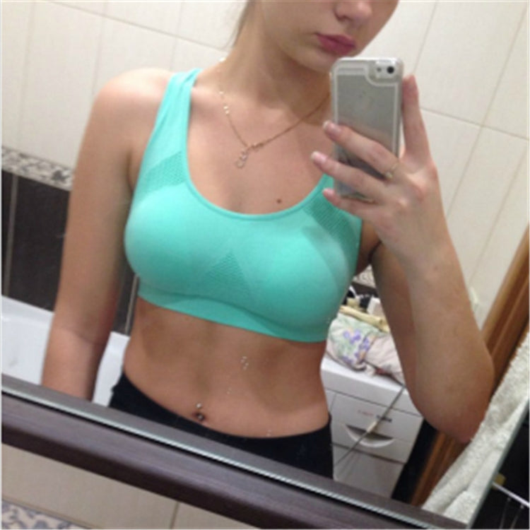 High Stretch Breathable Top Fitness Women Padded Sports Bra, Size:M (Khaki)