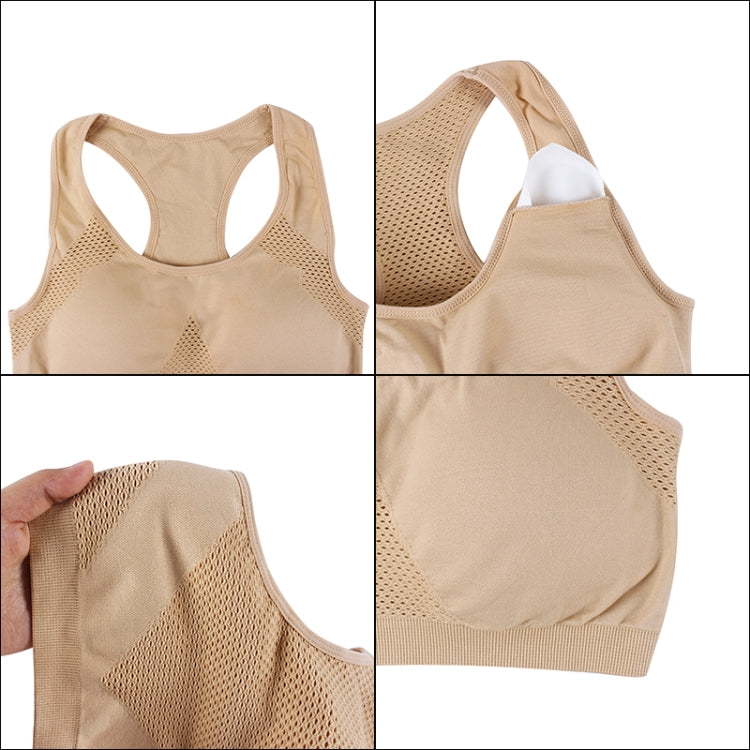 High Stretch Breathable Top Fitness Women Padded Sports Bra, Size:M (Green)