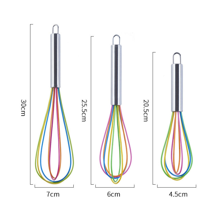 Silicone Egg Beater Home Egg Mixer Kitchen Gadgets Cream Baking Tools, Colour: 12 inch Colorful