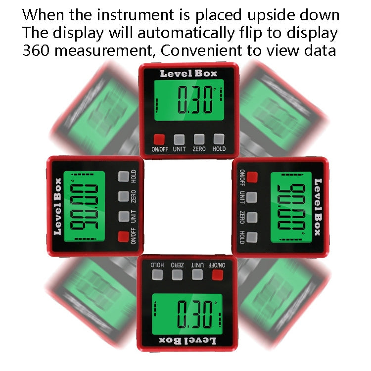 Precision Digital Inclinometer Electron Goniometers 4x90 Degree Magnetic Base Digital Protractor Angle Finder Bevel Box