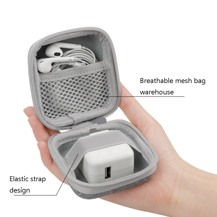 2 PCS Baona BN-F001 Headset Oxford EVA Storage Box Data Cable Charger Organizing Box, Gray, Black