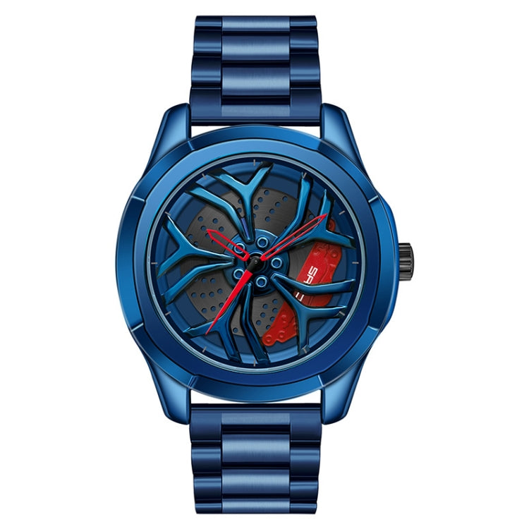 SANDA P1065 Wheel Series Casual Steel Band Quartz Watch For Men, For Men Silver Red, For Men Blue Green, For Men Black Green, For Men Silver Green, For Men Blue Red, For Men Black Red