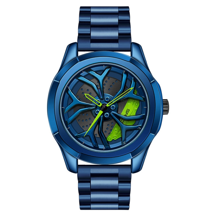 SANDA P1065 Wheel Series Casual Steel Band Quartz Watch For Men, For Men Silver Red, For Men Blue Green, For Men Black Green, For Men Silver Green, For Men Blue Red, For Men Black Red