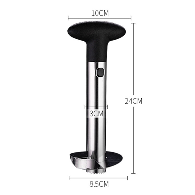 2 PCS Stainless Steel Pineapple Peeler Slicers Fruit Cutter Kitchen Tools, Pineapple Corer Slicer (Black handle), Pineapple Corer Slicer (Yellow handle)