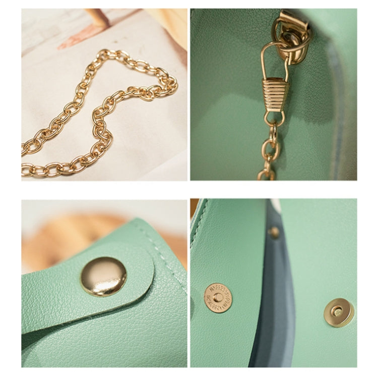 2 PCS FS-018 Woman Portable Small Square Bag Chain Shoulder Crossbody Coin Purse(Green)
