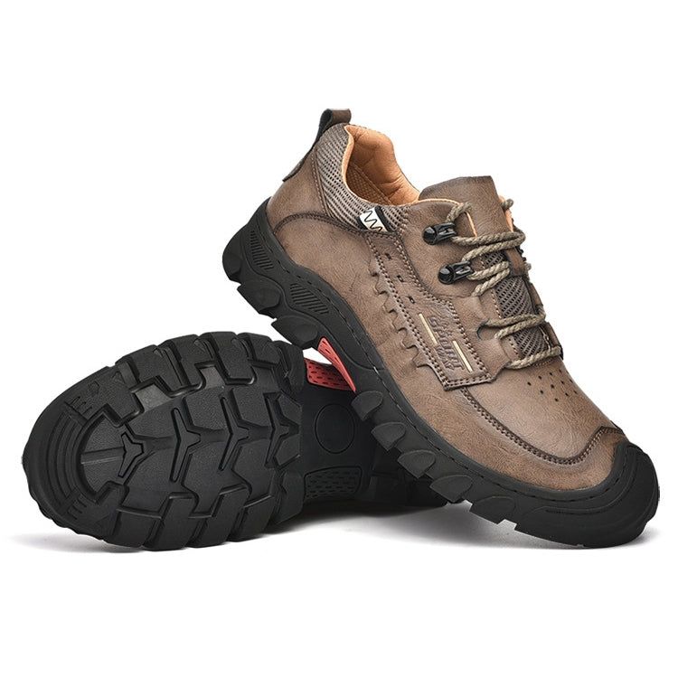 XZ2182 Autumn Men Outdoor Hiking Shoes Cowhide Laced Thick-Soled Men Shoes, 38, 39, 40, 41, 42, 43, 44, 45