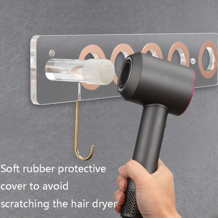 JD01 Punch-Free Hange Acrylic Hair Dryer Storage Bracket For Dyson Hair Dryer(Black)