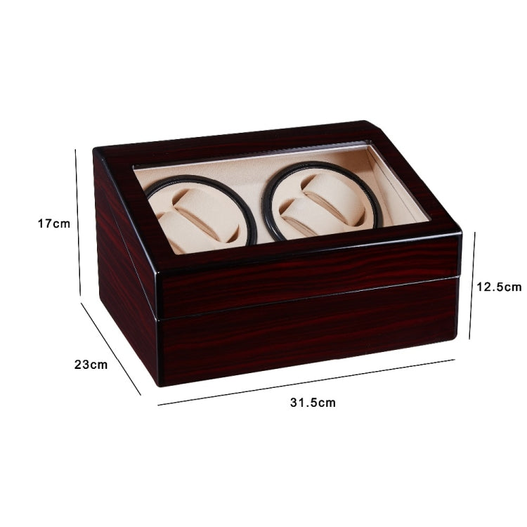 Watch Shaker 4+6 Digits Mechanical Watch Automatic Winding Watch Box Watch Shaker ,US Plug, Red Sandalwood