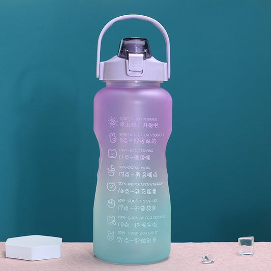 Large-Capacity Sports Water Cup Outdoor Drop-Proof Portable Straw Water Bottle, 2L