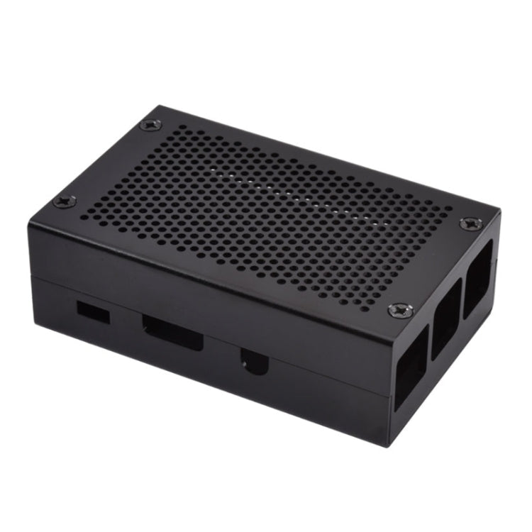 Aluminum Alloy Shell Grid Cooling Box For Raspberry Pi 3 Model B Pi 2/B +, Black, Silver