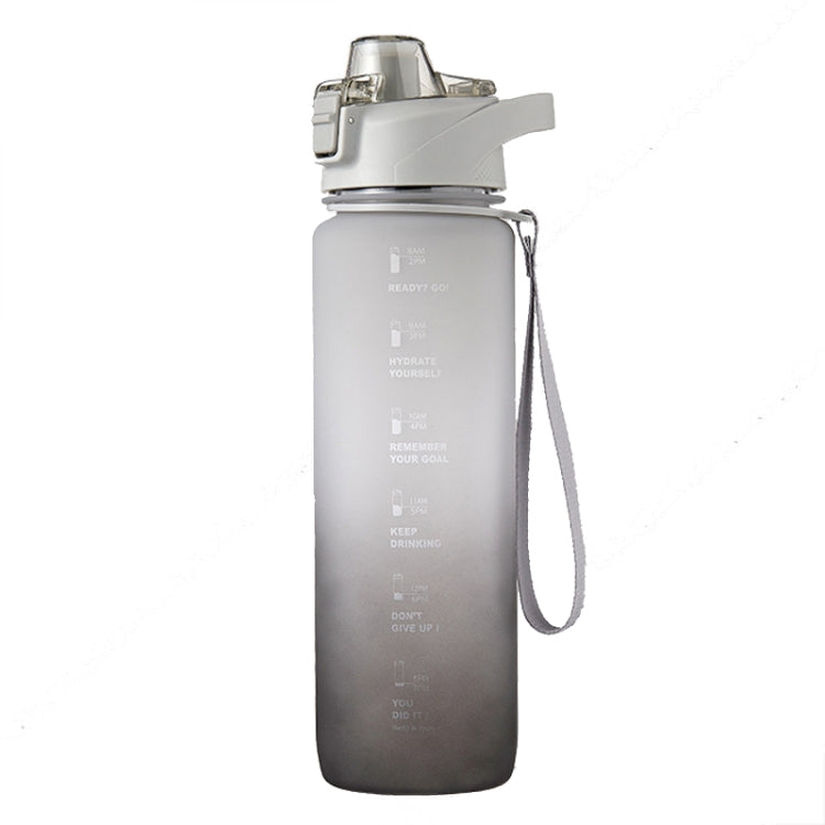 1000ml Large Capacity Gradient ColorsPlastic Sports Water Cup, Silver Gray, Cherry Pink, Sky Blue