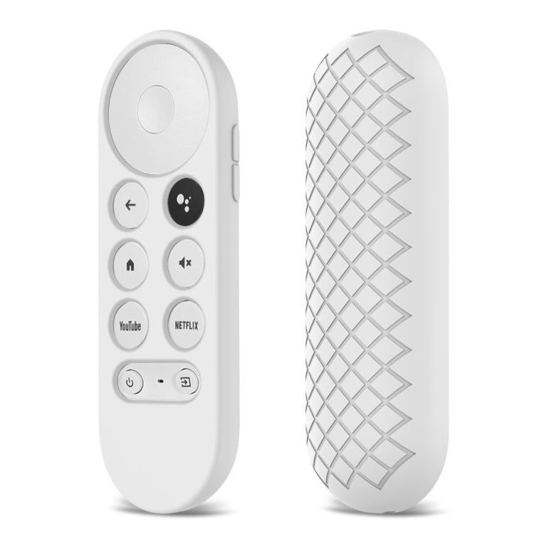 2 PCS Silicone Protective Shell for Google Chromecast 2020 Remote Control, Red), (Black), (Silver Gray), (Sky Blue), (White), (Pink)