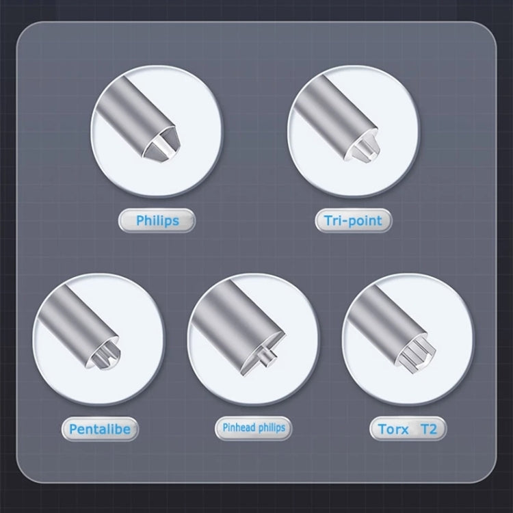 Qianli Super Tactile Grip-Type Precision Silent Dual-Bearing Screwdriver, Type A Phillips, Type B Tri-point, Type C Pentalibe, Type  D Pinhead Philips, Type E T2 Torx
